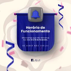 a blue banner with the words horario de funcionamentoo on it