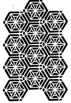 an abstract geometric design in black and white