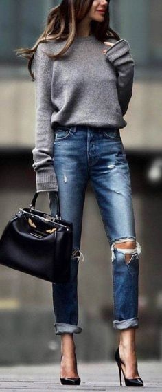 Blogger Street Style, Outfit Jeans, Fashion Blogger Style, Cute Fall Outfits, Elegant Chic, Fashion Week Street Style