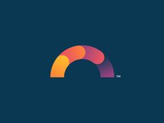 an orange and yellow rainbow logo on a dark blue background with the word ht below it