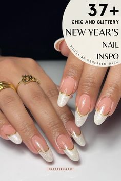 Step into 2025 with the most stunning New Years nails to complete your festive look! These nail ideas are packed with glittery accents, chic designs, and trendy styles to make your countdown unforgettable. From sparkly tips to elegant art, these New Year’s nail ideas are perfect for adding a touch of glam to your celebrations. Whether you’re going for subtle shimmer or bold statement designs, these nail inspo are all you need to start the year in style. Pin now and get ready to shine in 2025! Sparkly Tips, New Years Nail Art, New Year's Nails, Elegant Art, Classy Nails, Elegant Christmas, Long Style, Holiday Nails, Nail Trends