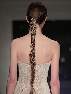 Fantasy Braids, Wizarding Fashion, Wedding Short Hair, Reem Acra Bridal, Romantic Wedding Hair, Reem Acra