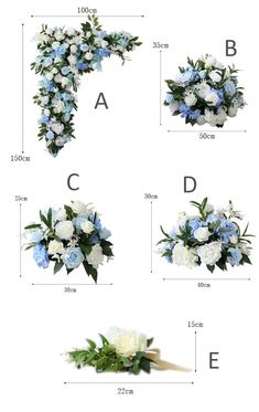 four different types of flowers are shown in this diagram