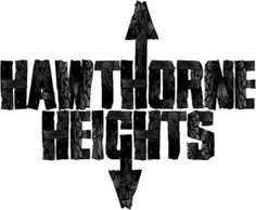 the logo for hawthorne heights with an arrow