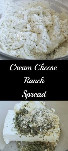 cream cheese ranch spread in a glass bowl