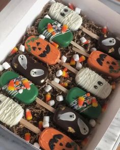 a box filled with lots of halloween treats