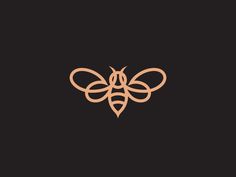 a bee logo on a black background