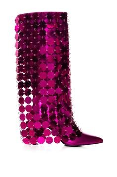 side image of azalea wang fuchsia pink stiletto pointed toe boots with circular pink disco ball fold over accent Skate Outfit, Concrete Rose, Boot Sneakers, High Heels Ankle Boots, Rich Auntie, Imvu Outfits Ideas, Fold Over Boots, Vintage Disco, Imvu Outfits Ideas Cute