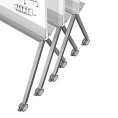 three metal turnsticks are attached to the back of a white board with numbers on it