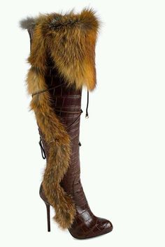 Foxxy Boots With Leg Warmers, Boots With Fur, Early 2000s Fashion, Shoes Heels Classy, Fur Shoes, Stunning Shoes, Girly Shoes, Aesthetic Shoes, Red Fox