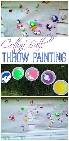 the process for throwing paint on paper plates