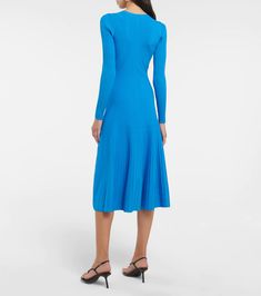 Jonathan Simkhai - Melba ribbed-knit midi dress | Mytheresa Stretch Viscose V-neck Midi Dress, Elegant Dress With Ribbed Neckline For Spring, Fall Midi Dress In Elastane, Elegant Midi Dress With Ribbed Neckline, V-neck Ribbed Midi Evening Dress, V-neck Ribbed Midi Dress For Evening, Evening V-neck Ribbed Midi Dress, V-neck Stretch Viscose Midi Dress, Spring Evening Midi Dress, Ribbed