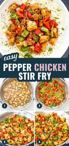 step by step instructions on how to make pepper chicken stir fry