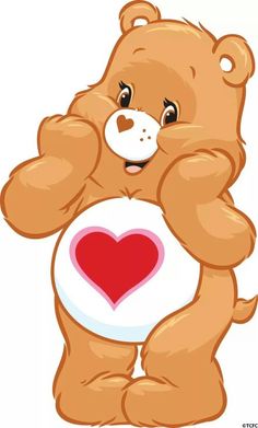 a brown teddy bear with a heart on it's chest