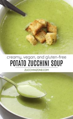 creamy, vegan, and gluten - free potato zucchini soup