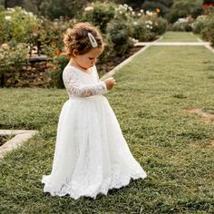 White Lace Infant/Toddler Dress. Materials: Lace, Tulle, Cotton Lined. Size 6-12m Length 24” White Dress For Kids Wedding, Cute Long Sleeve Princess Dress For Baptism, Fitted Long Sleeve Baptism Dress, Flowergirl Dress, Flower Girl Dresses Vintage, Wait Upon The Lord, Flower Girl Ring Bearer, Girl Ring Bearer, First Communion Dress