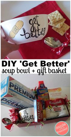 diy get better soap bowl and gift basket with free printables on it