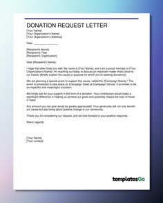 A Generic Donation Request Letter Template everyone can use to customize a unique letter Fundraising Donation Request Letter, Pto Donation Request Letters, How To Write A Donation Request Letter, Donation Letter Template Fundraising, Donation Request Letter Non Profit, Pta Donation Request Letter, Donation Letter Samples, Pta Mom