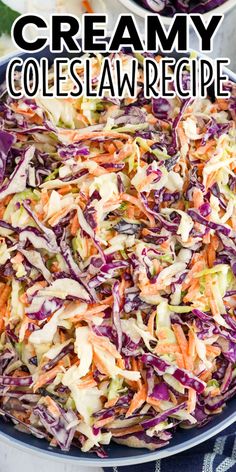 a bowl filled with coleslaw and carrots