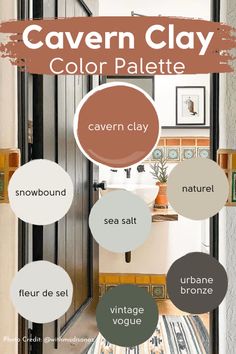 the color scheme for an interior door is brown, beige and white with different colors