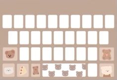 a computer keyboard with teddy bears and other animals on the keyspad, as well as numbers