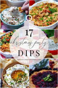 eight different dips with the words 8 christmas eve dips