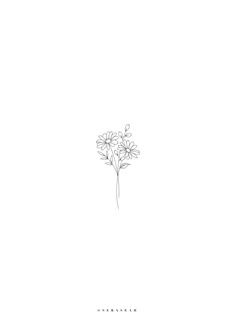 a line drawing of flowers on a white background