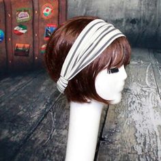 Wide- Headband- Grey And Off White Jersey Knit Grey And White Jersey Knit Headband 4" Wide With 1" Elastic Band. Fits Up To 22" Head Size Jersey Knit Headband, Mixed Models, Knit Headband, Band Fits, Striped Jersey, Wide Headband, White Jersey, Other Outfits, Beautiful Knitting