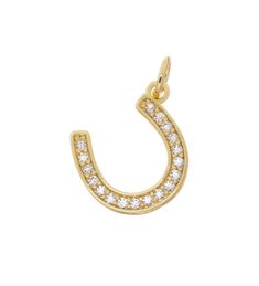 Gold Pave CZ Horseshoe Charm For Jewelry Making,Pave Set With Sparkly CZ,Can Be Used For Necklace,Bracelet Or Earrings,CPG1640 Listing Is For One Single Piece. 14K Gold  Plating Over Brass  Stones: Cubic Zirconia Measurements:16.0mm x 13.0mm Open Jump Ring:3.8mm Thickness:1.8mm All Sizes Are Approximate Lead, Cadmium and nickel free Quantity discount available at drop down menu Ships From Los Angeles Jump Rings, Necklaces Bracelets, Cubic Zirconia, Gold Plate, Charms, Accessory Gift, Jewelry Making, Electronic Accessories, Brass