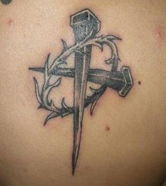 Cody Cross With Crown, Crown Tattoo Men, Thorns Tattoo, Crucifix Tattoo, Faith Tattoos, Thorn Tattoo, Cross Nails, Photo Walls, Cross Tattoo For Men