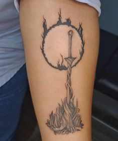 Soulsbourne Art, Bonfire Tattoo, Elden Ring Tattoo, Experience Tattoo, Dark Souls Artorias, Dark Souls Tattoo, Video Game Tattoos, Like Tattoos, Hard Tattoos