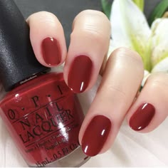 Red Nails Colors Shades, Warm Red Nails, Fancy Manicure, Silly Nails, Deep Red Nail Polish, Nails Colour, Deep Red Nails, Red Gel Nails, Cute Nail Colors