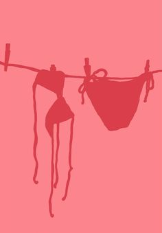 an image of clothes hanging on a line with wires attached to the top and bottom