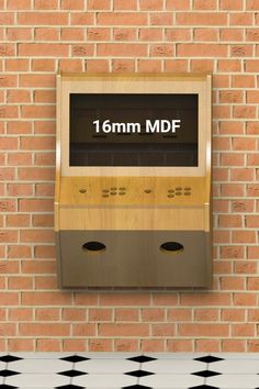 a brick wall with a sign that says 1mm mdf