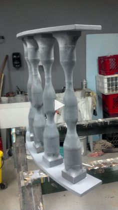 an artistic sculpture is being made in the studio