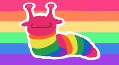 a very cute colorful caterpillar on a rainbow colored background