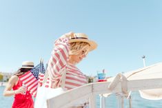 All aboard! We love our boater hats for a day on the water! . . . #sprinkledwithpink#lakedayaccessories#bacheloretteparty#lakebachelorette#customgifts#bachelorettethemes All Aboard, Bold Stripes, Get The Party Started, Beach Hat, Summer Parties