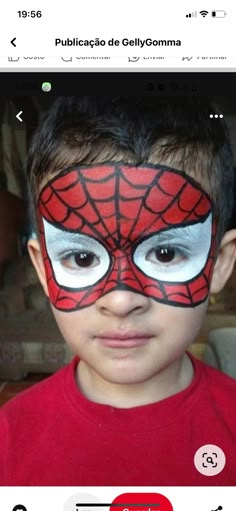 Spiderman Face Painting, Spider Man Face Paint, Spiderman Makeup, Superhero Face Painting, Halloween Makeup For Kids, Face Painting For Boys, Face Painting Tutorials, Spiderman Face