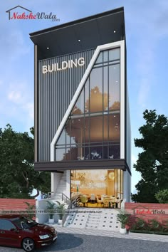 Commercial Elevation Showroom Building Design, Acp Building Elevation, Commercial Buildings Elevation, Elevation Design For Commercial Building, Commercial Elevation Design Modern, Facade Design For Commercial Building, Commercial Building Elevation Modern