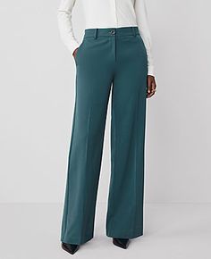 A modern must-have with a statement leg and flattering high waist. Front zip with button closure. Belt loops. Front off-seam pockets. Back besom pockets.,Leg Shape:Wide-Leg – a modern must-have with a statement leg and flattering high waist,Rise:High rise: sits 1/2" to 1" below natural waist,Imported:Imported,Fit:Relaxed & easy,Length:Full length: 31" inseam with 24" leg opening,Fabrication:62% Polyester, 34% Viscose, 4% Spandex,Garment Care:Machine Washable The Perfect Wide Leg Pant by Ann Tayl Fall Workwear Bottoms With Button Zip Fly, High-waisted Pants For Work With Button Zip Fly, Fitted Workwear Pants, Fitted Workwear Pants With Button Zip Fly, Fitted Work Pants With Button Zip Fly, Fall Mid-rise Wide Leg Pants With Welt Pockets, Fall Wide Leg Mid-rise Pants With Welt Pockets, Straight Pants For Workwear With Button Zip Fly, Mid-rise Bottoms For Workwear In Fall