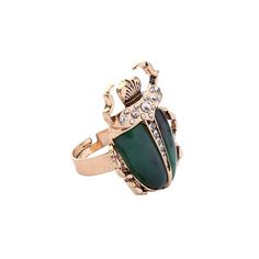 Hard Shell Jade Beetle Ring Materials: High Quality Zinc Alloy With Cubic Zirconia Size: Adjustable Scarab Beetle Ring, Scarab Ring, Beetle Ring, Open Cuff Ring, Big Stone Ring, Fashion Rings Silver, Insect Jewelry, Gold Cocktail Ring, Necklace Ring