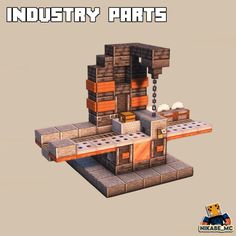 an animated image of a building made out of bricks and chains with the words industry parts above it