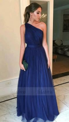 Ruffle Tulle Dress, One Shoulder Prom Dress, Evening Dress Long, One Shoulder Bridesmaid Dresses, One Shoulder Bridesmaid, Dresses Graduation, Floor Length Prom Dresses, Prom Dresses 2019, Rock Outfit