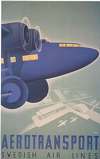 an advertisement for aerotransport swedish air lines