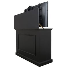 Touchstone Elevate Black Pop Up Tv Cabinet, Wall Hanging Fireplace, Tv Lift Mechanism, Transitional Cabinet, Motorized Tv Lift, Tv Lift Cabinet, Hanging Fireplace, Tv Lift, Transitional Cabinets