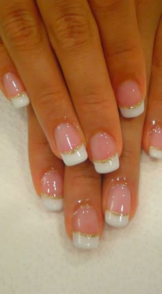 Manicure 2020, Pedicure Glitter, Beautiful Manicure, Wedding Nails French, French Tip Nail Designs, French Manicure Nails