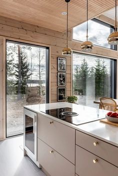 the kitchen is clean and ready to be used as a dining room or office area