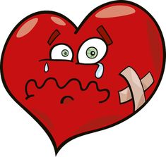 a cartoon heart with an angry face