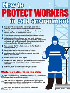 a poster describing how to protect workers in cold environment