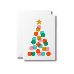 Bold and colourful Christmas tree design on a greetings card with a white envelope. Colourful Christmas Tree, Colourful Birthday, Company Christmas Cards, Colourful Christmas, Christmas Graphic Design, Christmas Card Art, Contemporary Christmas, Greeting Card Illustration, Happy Birthday Greeting Card